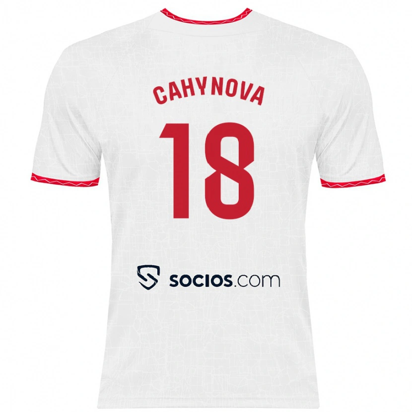 Danxen Män Klara Cahynova #18 Vit Röd Hemmatröja Matchtröjor 2024/25 Tröjor T-Tröja