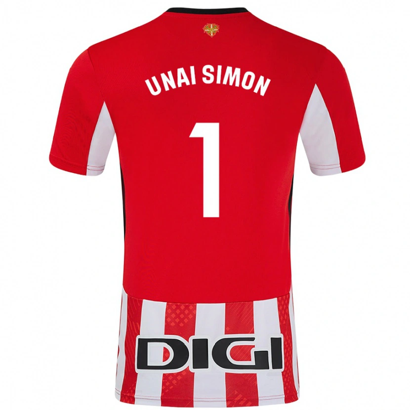 Danxen Män Unai Simón #1 Röd Vit Hemmatröja Matchtröjor 2024/25 Tröjor T-Tröja