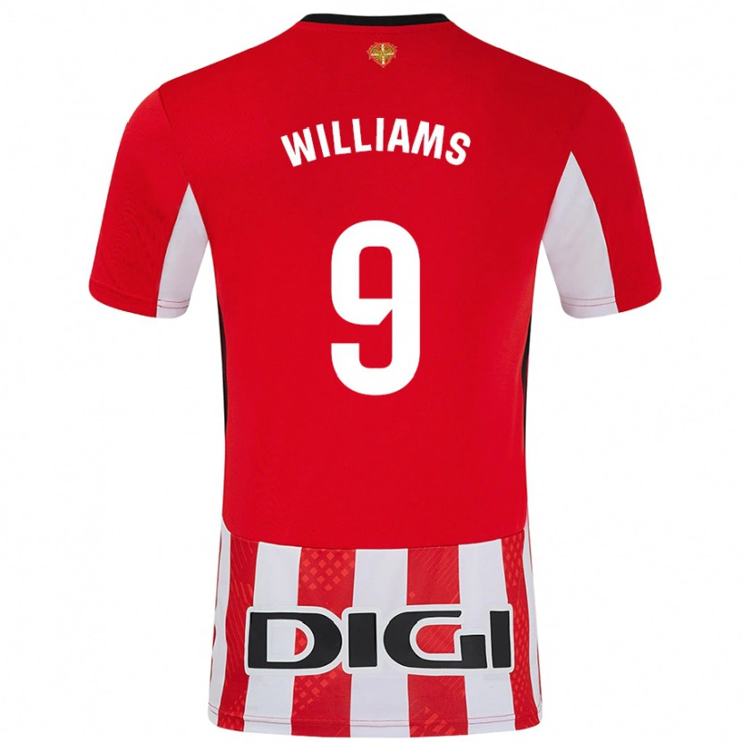 Danxen Män Iñaki Williams #9 Röd Vit Hemmatröja Matchtröjor 2024/25 Tröjor T-Tröja