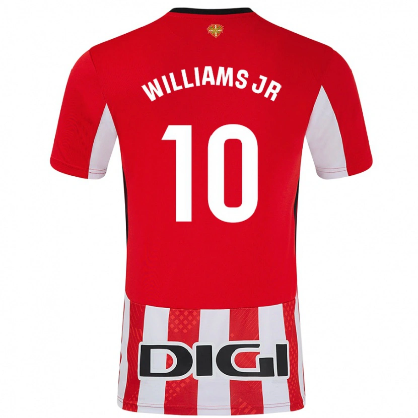 Danxen Män Nico Williams #10 Röd Vit Hemmatröja Matchtröjor 2024/25 Tröjor T-Tröja