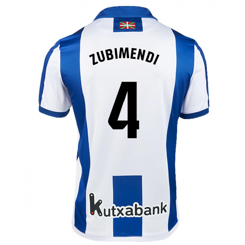Danxen Män Martín Zubimendi #4 Vit Blå Hemmatröja Matchtröjor 2024/25 Tröjor T-Tröja
