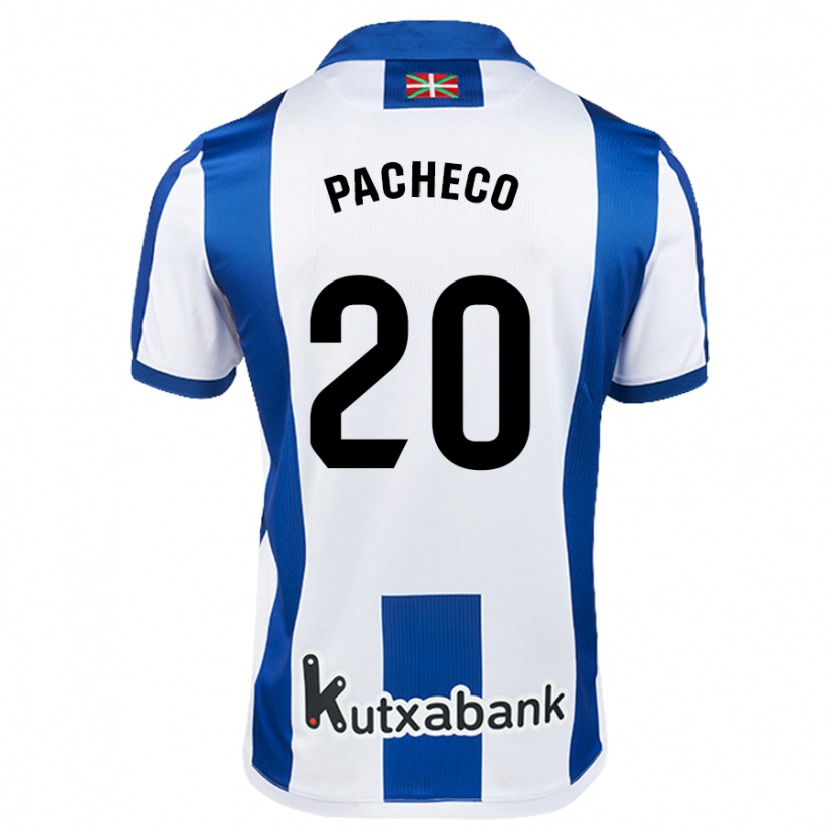 Danxen Män Jon Pacheco #20 Vit Blå Hemmatröja Matchtröjor 2024/25 Tröjor T-Tröja