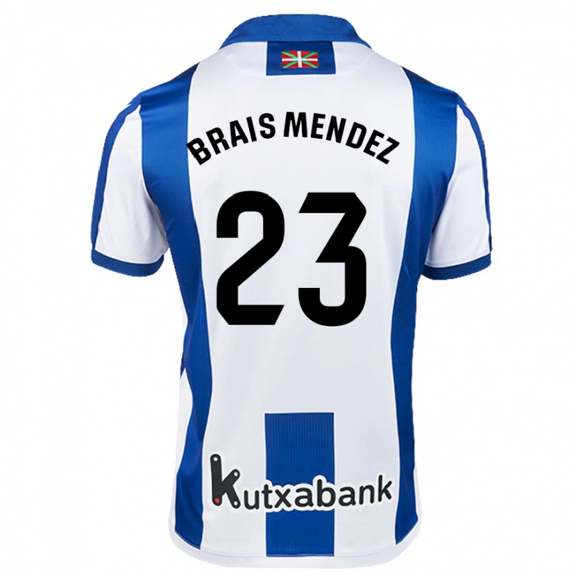Danxen Män Brais Méndez #23 Vit Blå Hemmatröja Matchtröjor 2024/25 Tröjor T-Tröja