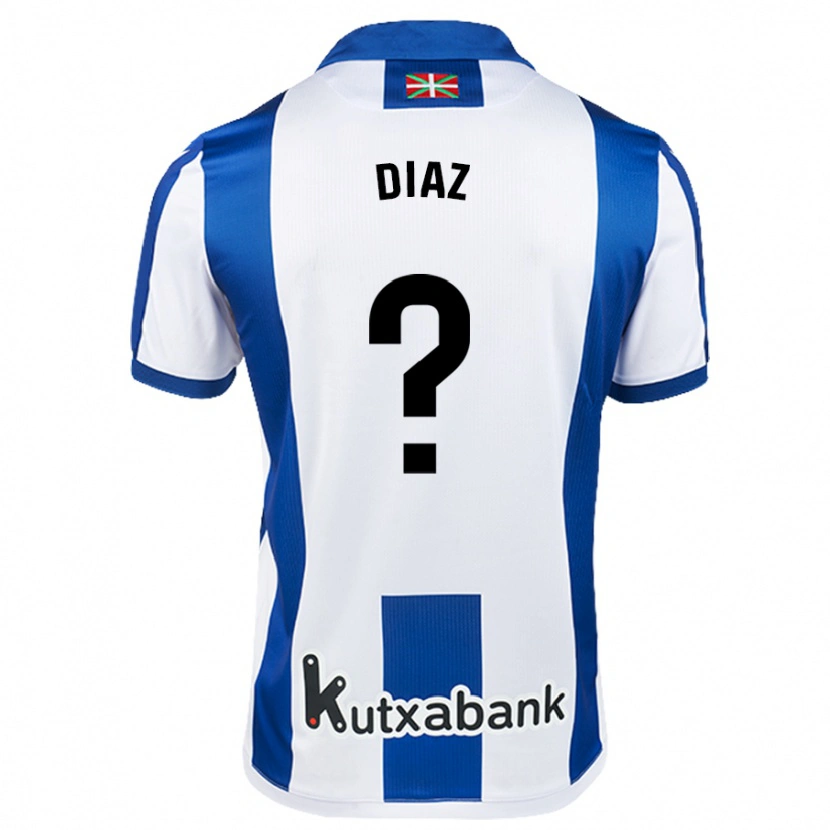 Danxen Män Dani Díaz #0 Vit Blå Hemmatröja Matchtröjor 2024/25 Tröjor T-Tröja