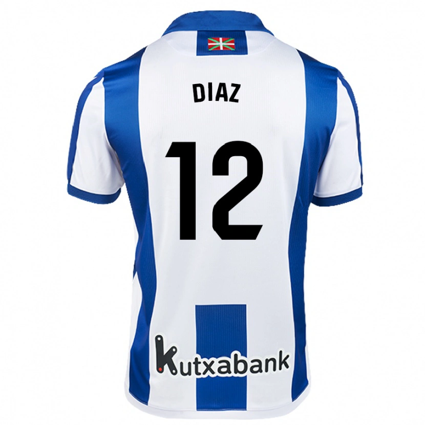 Danxen Män Ekain Díaz #12 Vit Blå Hemmatröja Matchtröjor 2024/25 Tröjor T-Tröja