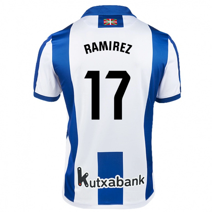 Danxen Män Darío Ramírez #17 Vit Blå Hemmatröja Matchtröjor 2024/25 Tröjor T-Tröja