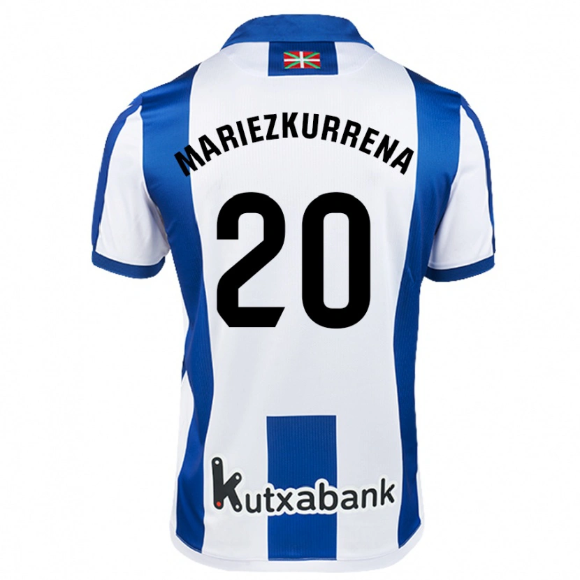 Danxen Män Arkaitz Mariezkurrena #20 Vit Blå Hemmatröja Matchtröjor 2024/25 Tröjor T-Tröja