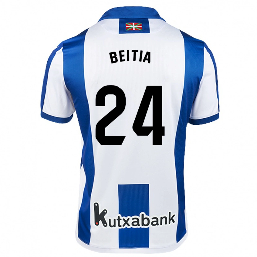 Danxen Män Luken Beitia #24 Vit Blå Hemmatröja Matchtröjor 2024/25 Tröjor T-Tröja