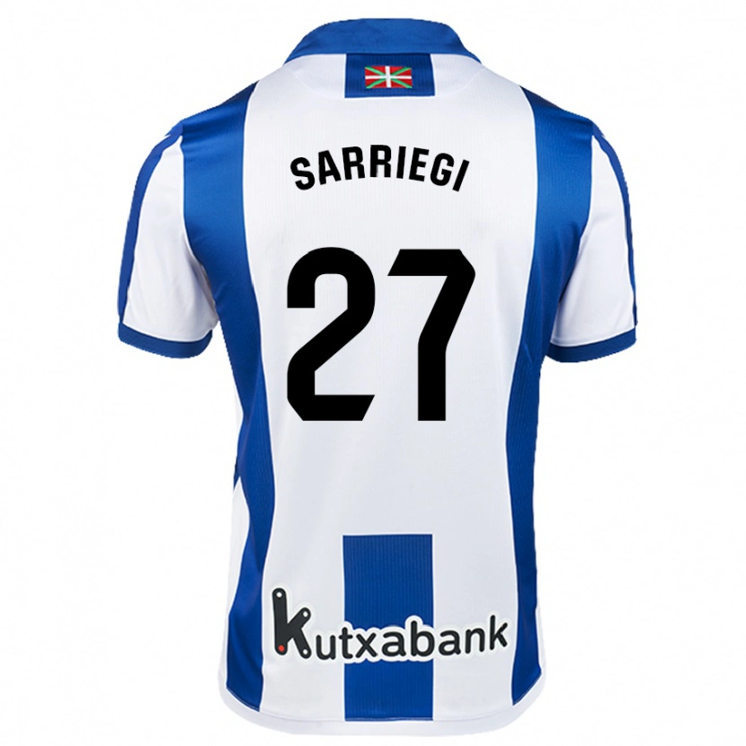 Danxen Män Nora Sarriegi #27 Vit Blå Hemmatröja Matchtröjor 2024/25 Tröjor T-Tröja