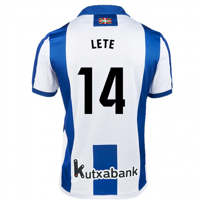 Danxen Män Eñaut Lete #14 Vit Blå Hemmatröja Matchtröjor 2024/25 Tröjor T-Tröja