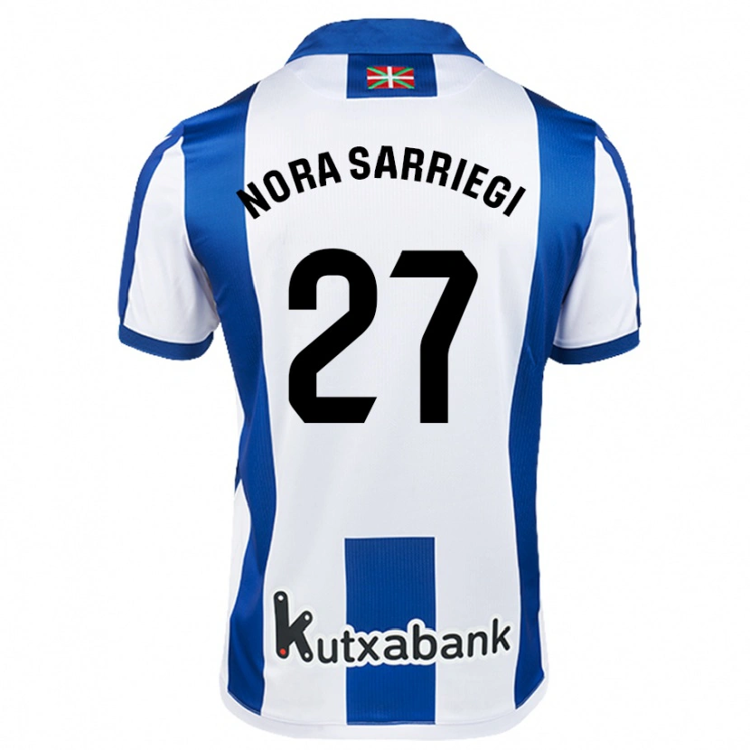 Danxen Män Nora Sarriegi Galdos #27 Vit Blå Hemmatröja Matchtröjor 2024/25 Tröjor T-Tröja