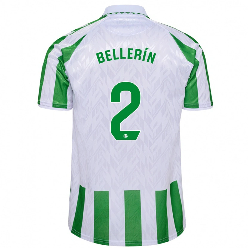 Danxen Män Héctor Bellerín #2 Gröna Vita Ränder Hemmatröja Matchtröjor 2024/25 Tröjor T-Tröja