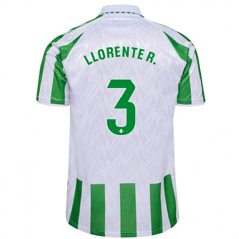 Danxen Män Diego Llorente #3 Gröna Vita Ränder Hemmatröja Matchtröjor 2024/25 Tröjor T-Tröja