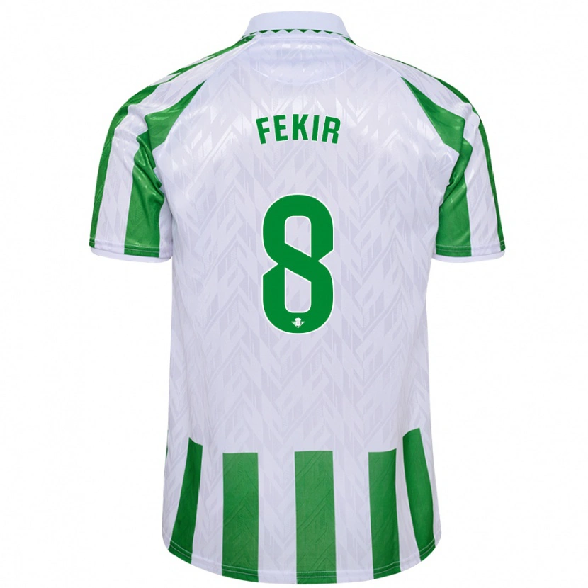 Danxen Män Nabil Fekir #8 Gröna Vita Ränder Hemmatröja Matchtröjor 2024/25 Tröjor T-Tröja