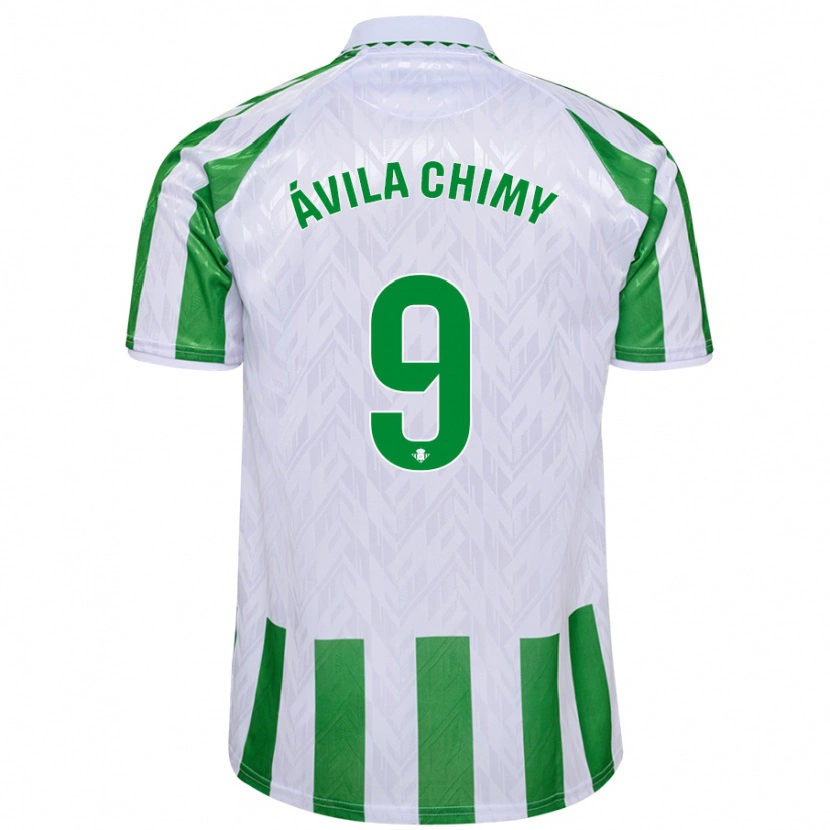 Danxen Män Chimy Ávila #9 Gröna Vita Ränder Hemmatröja Matchtröjor 2024/25 Tröjor T-Tröja