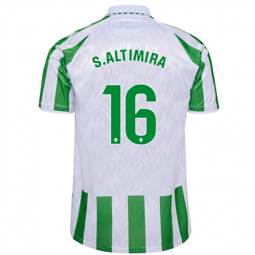 Danxen Män Sergi Altimira #16 Gröna Vita Ränder Hemmatröja Matchtröjor 2024/25 Tröjor T-Tröja