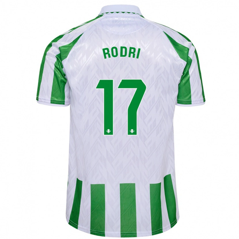 Danxen Män Rodri Sánchez #17 Gröna Vita Ränder Hemmatröja Matchtröjor 2024/25 Tröjor T-Tröja