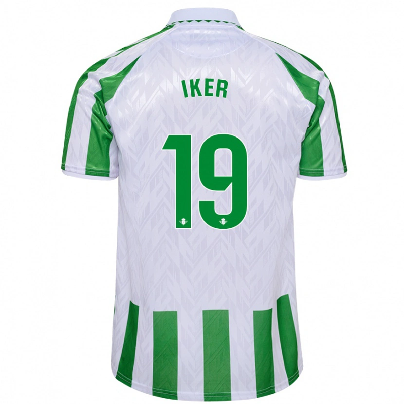 Danxen Män Iker Losada #19 Gröna Vita Ränder Hemmatröja Matchtröjor 2024/25 Tröjor T-Tröja
