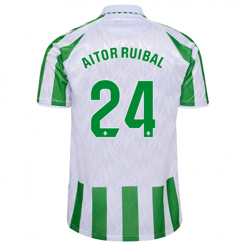 Danxen Män Aitor Ruibal #24 Gröna Vita Ränder Hemmatröja Matchtröjor 2024/25 Tröjor T-Tröja