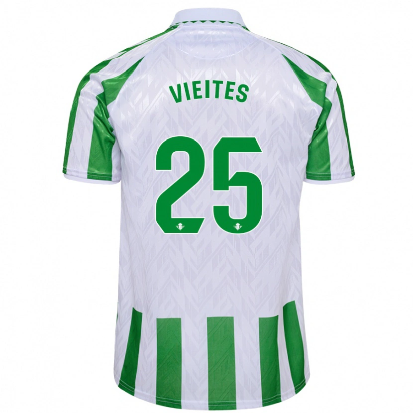 Danxen Män Fran Vieites #25 Gröna Vita Ränder Hemmatröja Matchtröjor 2024/25 Tröjor T-Tröja