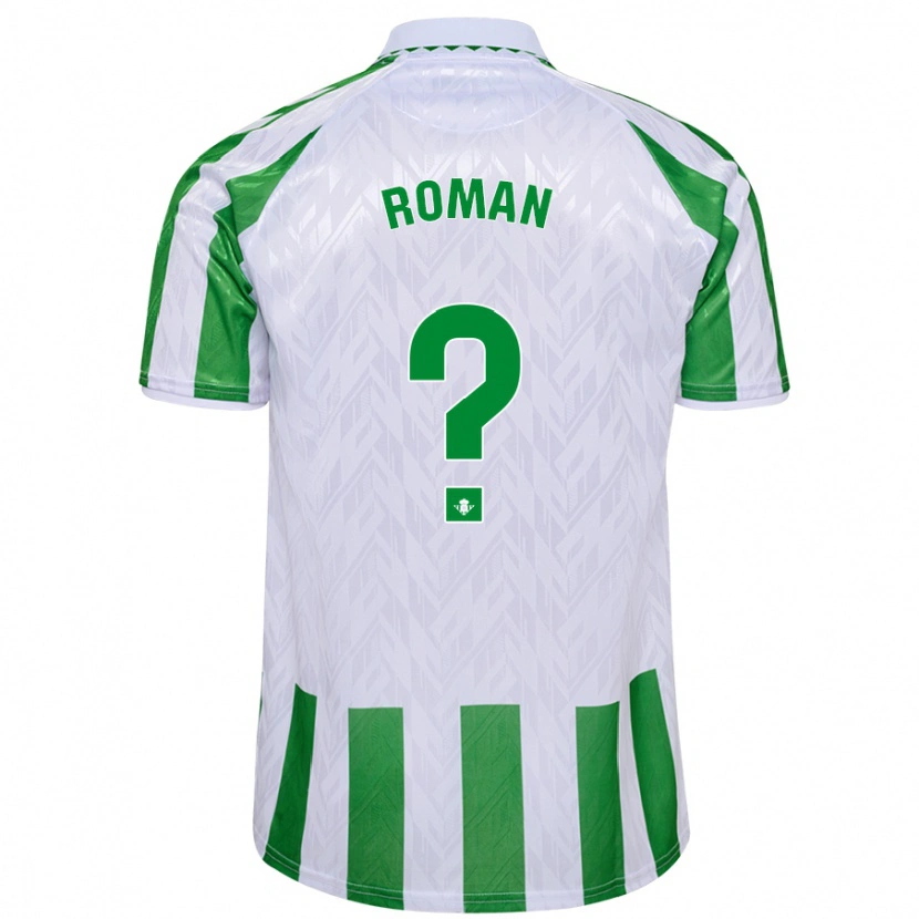 Danxen Män Samu Román #0 Gröna Vita Ränder Hemmatröja Matchtröjor 2024/25 Tröjor T-Tröja
