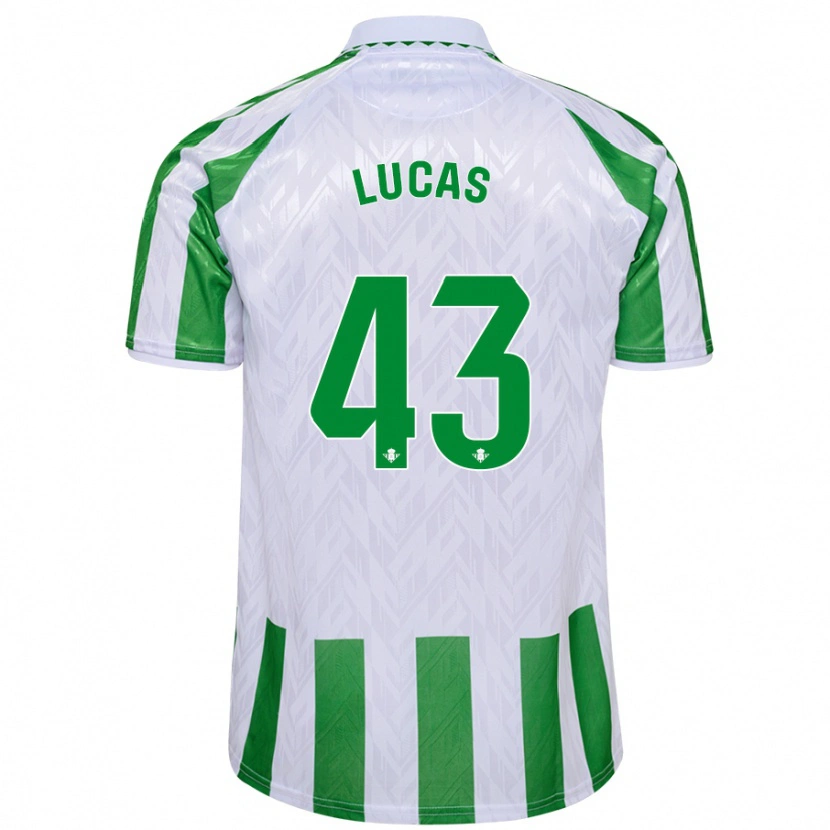 Danxen Män Lucas Alcázar #43 Gröna Vita Ränder Hemmatröja Matchtröjor 2024/25 Tröjor T-Tröja