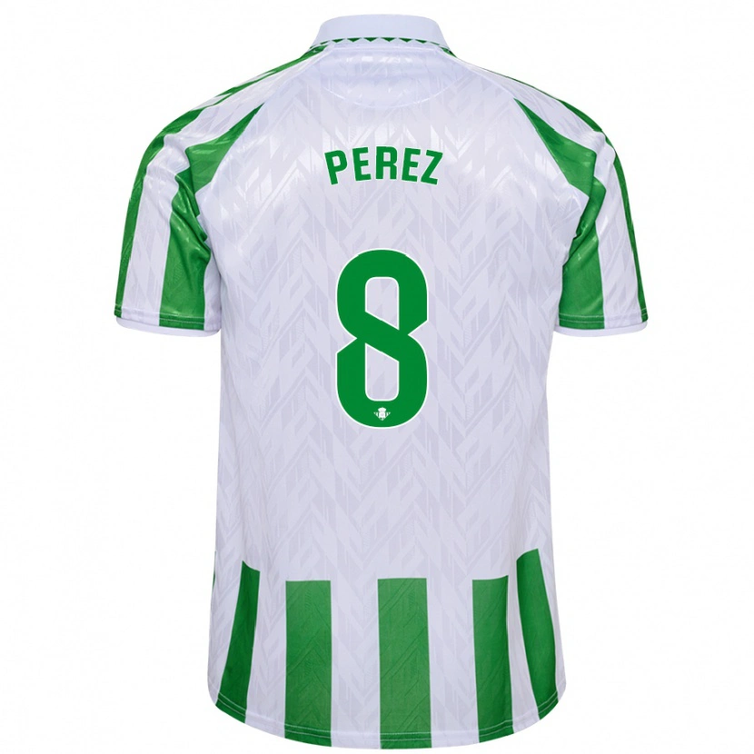Danxen Män Dani Pérez #8 Gröna Vita Ränder Hemmatröja Matchtröjor 2024/25 Tröjor T-Tröja
