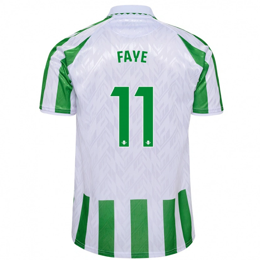 Danxen Män Souleymane Faye #11 Gröna Vita Ränder Hemmatröja Matchtröjor 2024/25 Tröjor T-Tröja