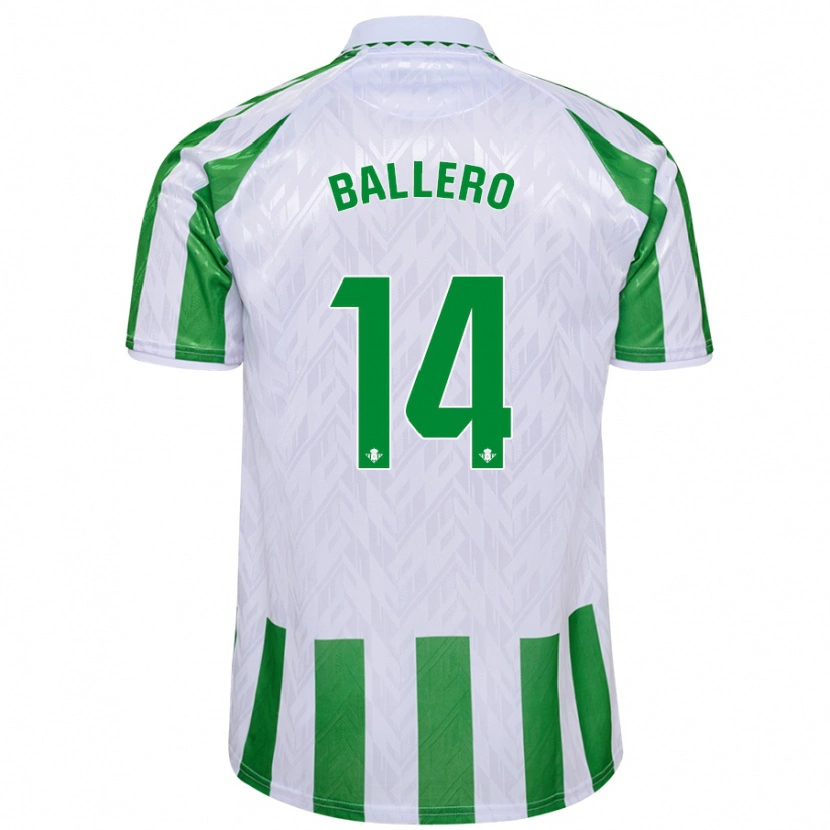 Danxen Män Sander Ballero #14 Gröna Vita Ränder Hemmatröja Matchtröjor 2024/25 Tröjor T-Tröja