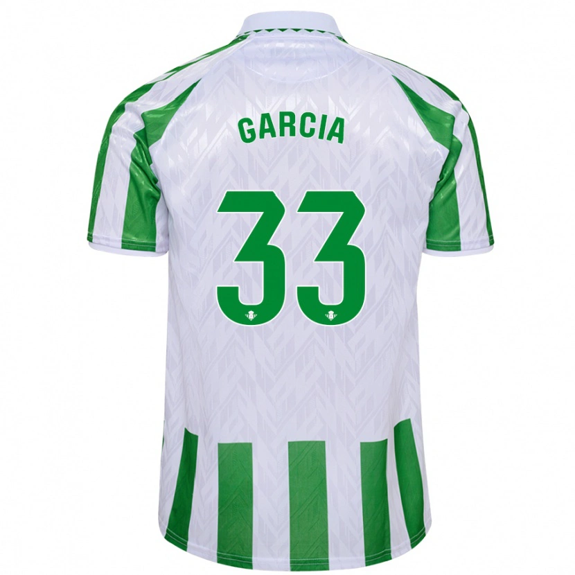 Danxen Män Pablo García #33 Gröna Vita Ränder Hemmatröja Matchtröjor 2024/25 Tröjor T-Tröja