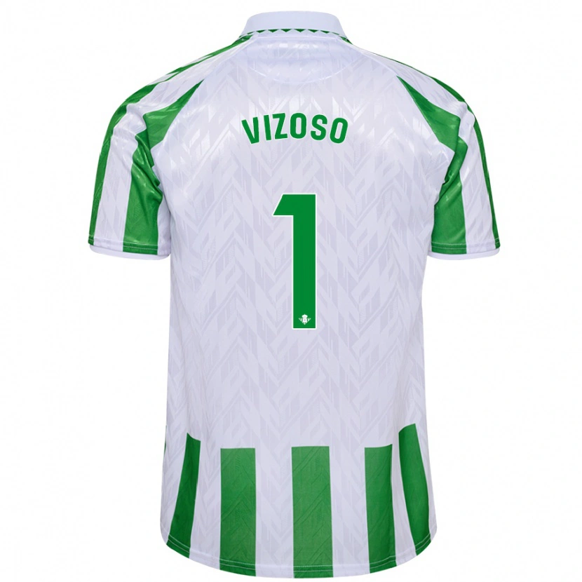 Danxen Män Paula Vizoso #1 Gröna Vita Ränder Hemmatröja Matchtröjor 2024/25 Tröjor T-Tröja