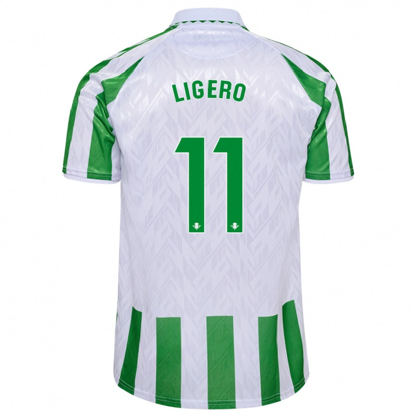 Danxen Män Nuria Ligero #11 Gröna Vita Ränder Hemmatröja Matchtröjor 2024/25 Tröjor T-Tröja
