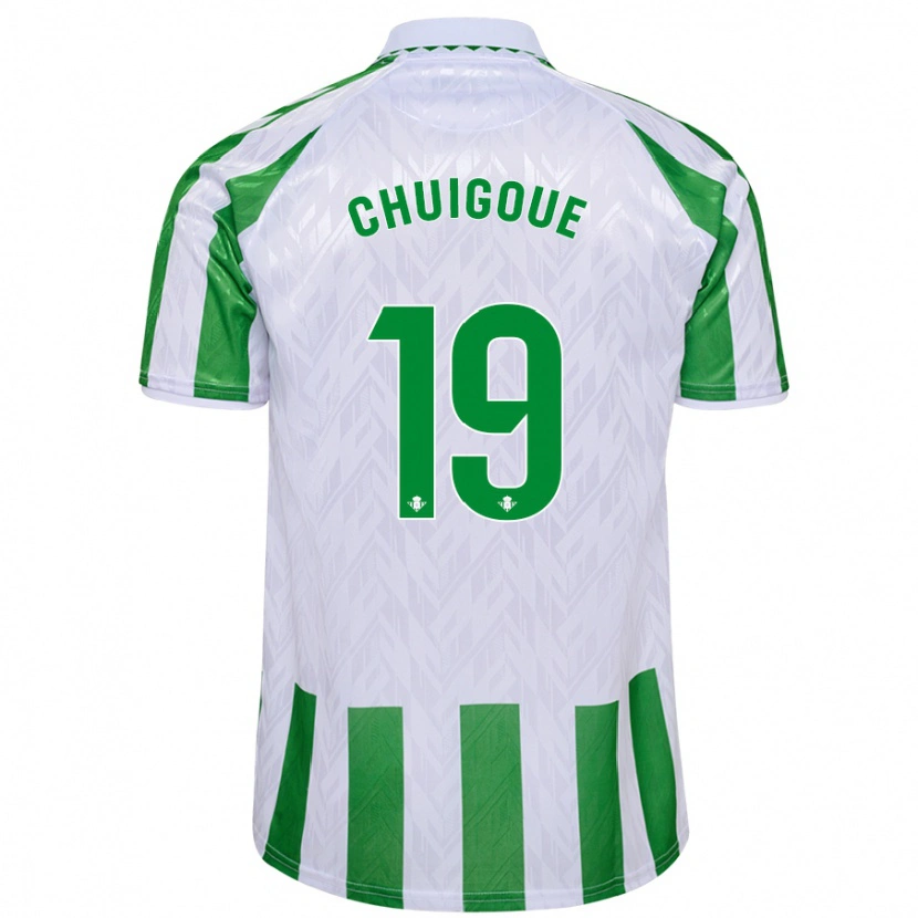 Danxen Män Dorine Chuigoué #19 Gröna Vita Ränder Hemmatröja Matchtröjor 2024/25 Tröjor T-Tröja