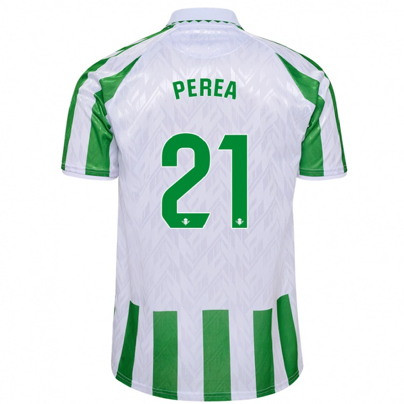 Danxen Män Paula Perea #21 Gröna Vita Ränder Hemmatröja Matchtröjor 2024/25 Tröjor T-Tröja