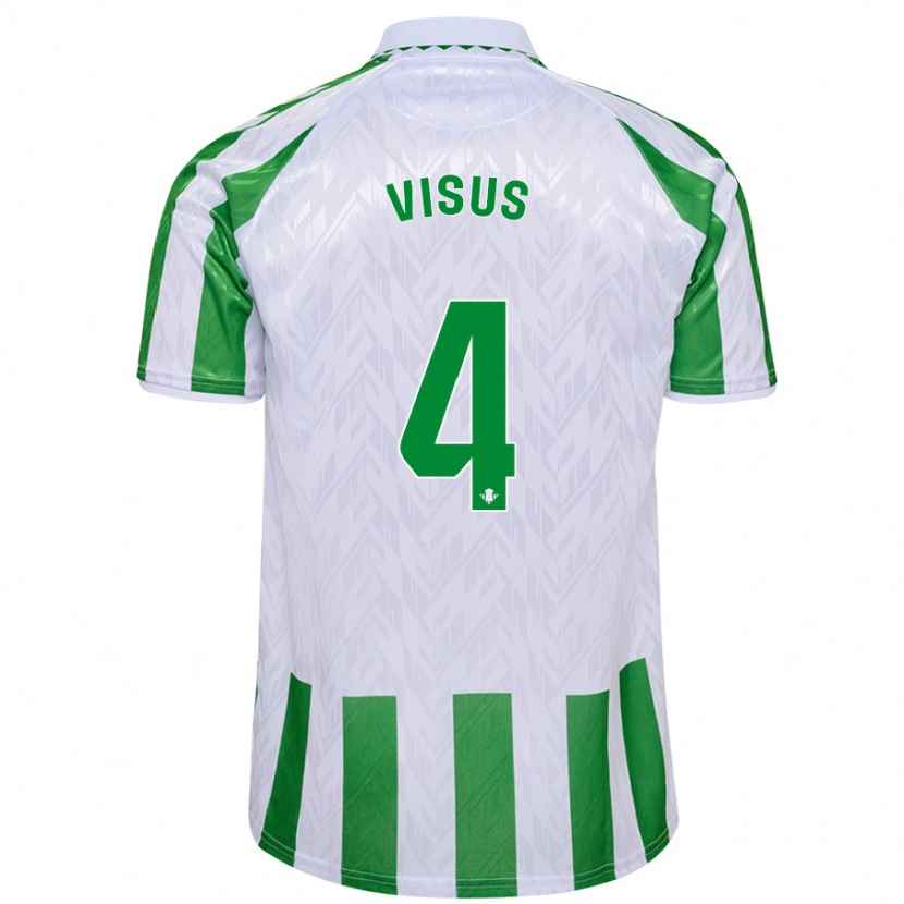 Danxen Män Ricardo Visus #4 Gröna Vita Ränder Hemmatröja Matchtröjor 2024/25 Tröjor T-Tröja