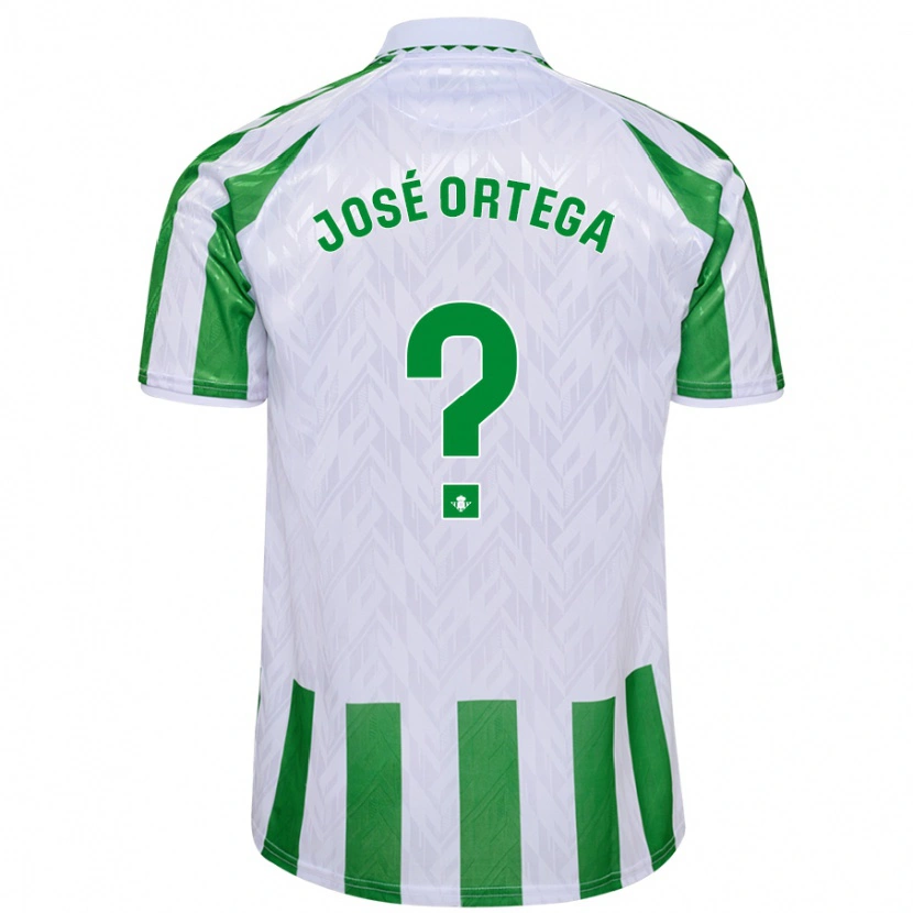 Danxen Män José Ortega #0 Gröna Vita Ränder Hemmatröja Matchtröjor 2024/25 Tröjor T-Tröja