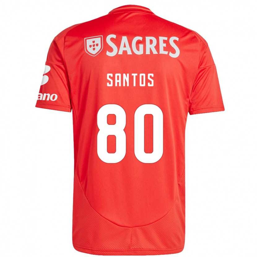 Danxen Män Pedro Santos #80 Röd Vit Hemmatröja Matchtröjor 2024/25 Tröjor T-Tröja