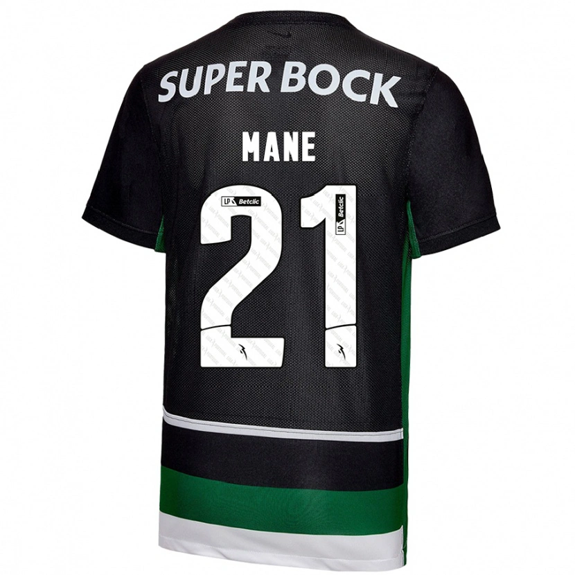 Danxen Män Isnaba Mané #21 Svart Vit Grön Hemmatröja Matchtröjor 2024/25 Tröjor T-Tröja