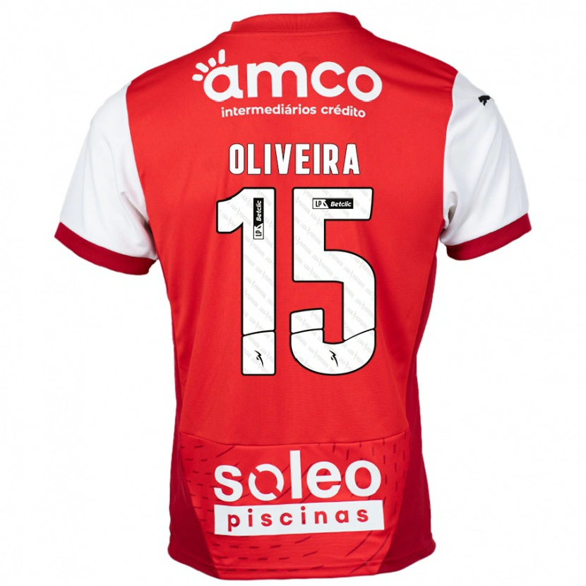 Danxen Män Paulo Oliveira #15 Röd Vit Hemmatröja Matchtröjor 2024/25 Tröjor T-Tröja