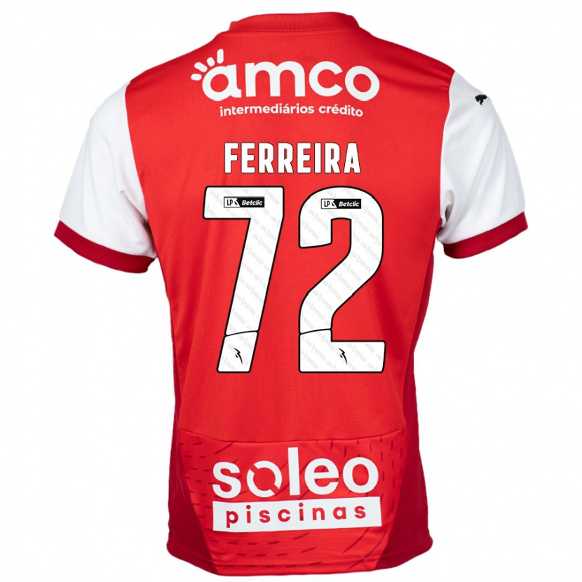 Danxen Män André Ferreira #72 Röd Vit Hemmatröja Matchtröjor 2024/25 Tröjor T-Tröja