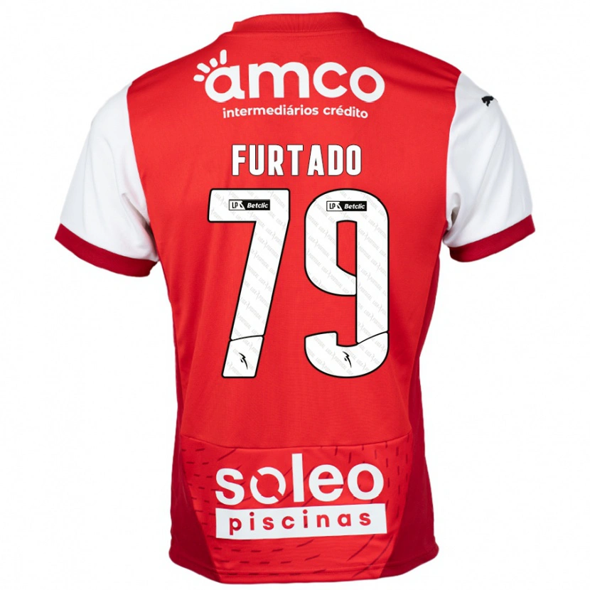 Danxen Män Rúben Furtado #79 Röd Vit Hemmatröja Matchtröjor 2024/25 Tröjor T-Tröja