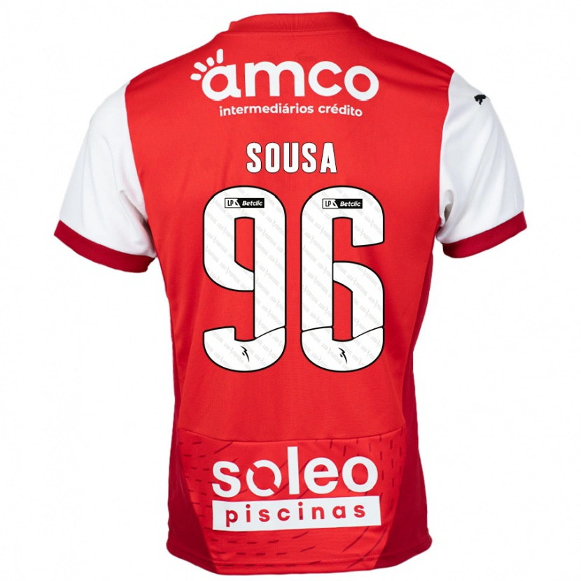 Danxen Män Afonso Sousa #96 Röd Vit Hemmatröja Matchtröjor 2024/25 Tröjor T-Tröja