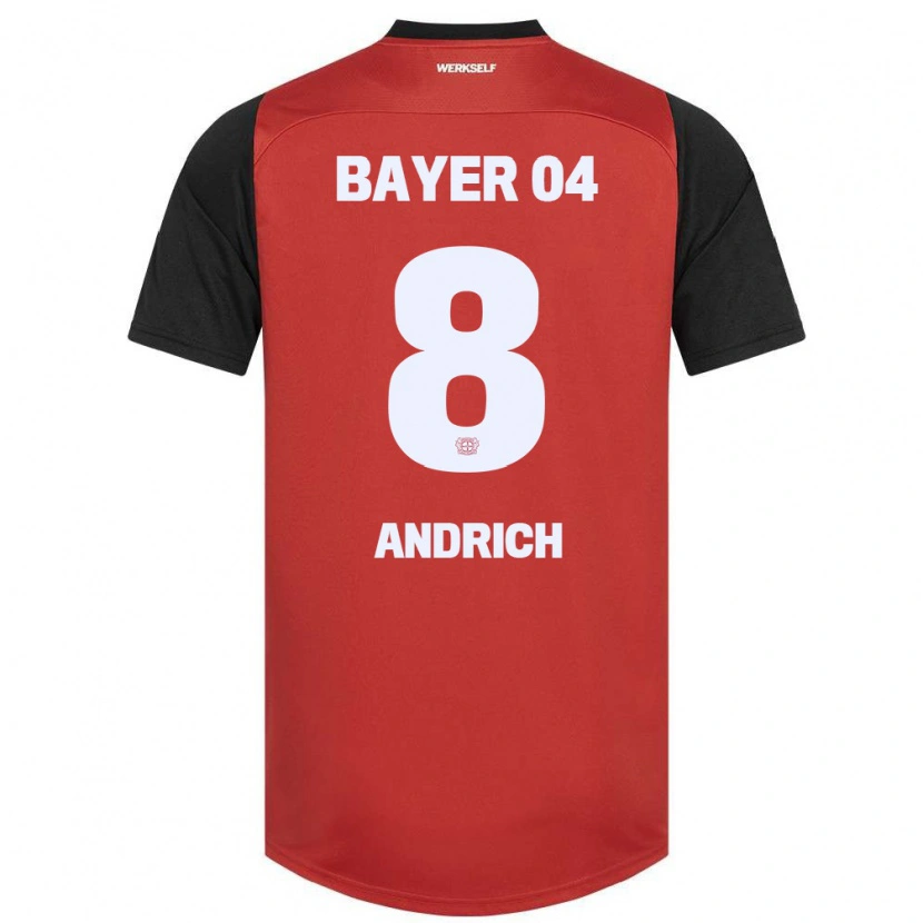 Danxen Män Robert Andrich #8 Röd Svart Hemmatröja Matchtröjor 2024/25 Tröjor T-Tröja