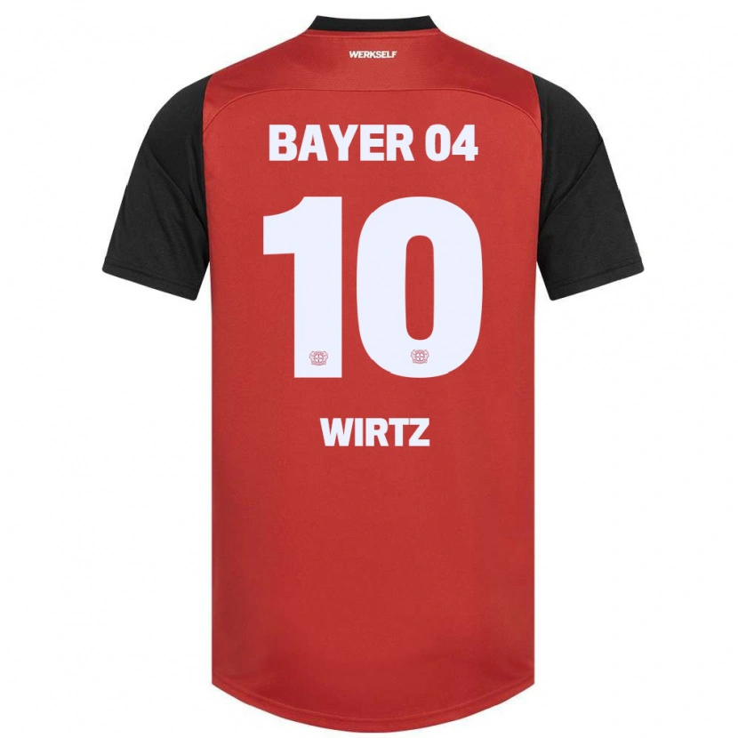 Danxen Män Florian Wirtz #10 Röd Svart Hemmatröja Matchtröjor 2024/25 Tröjor T-Tröja