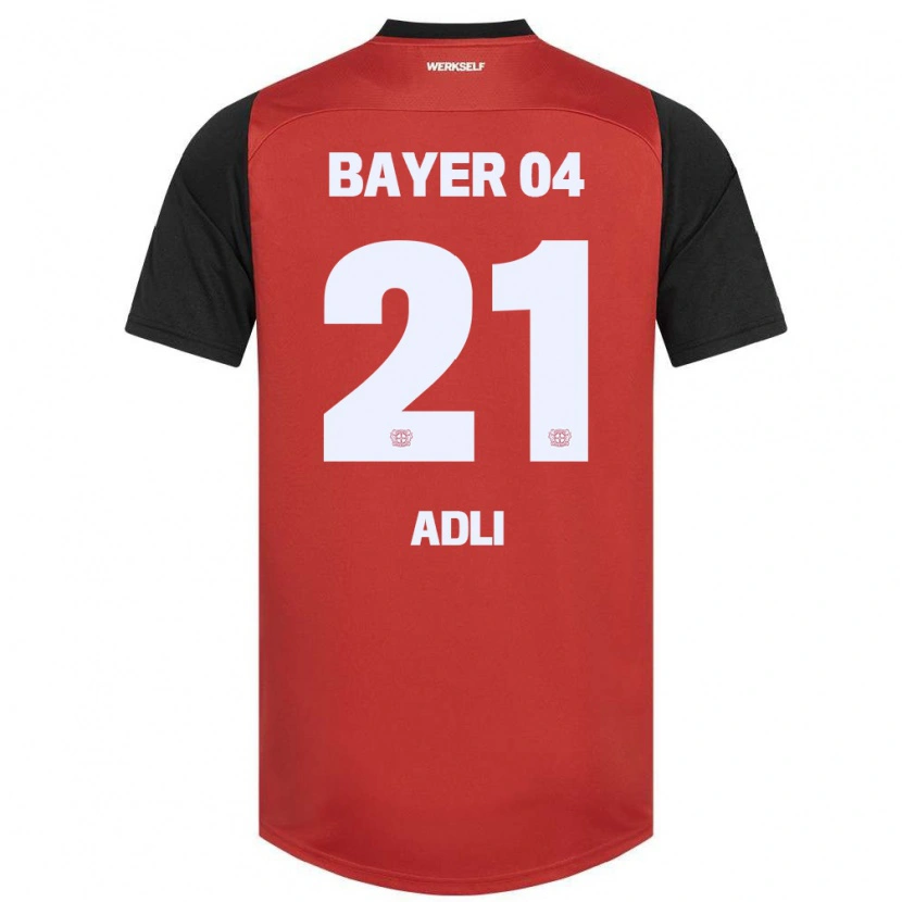 Danxen Män Amine Adli #21 Röd Svart Hemmatröja Matchtröjor 2024/25 Tröjor T-Tröja