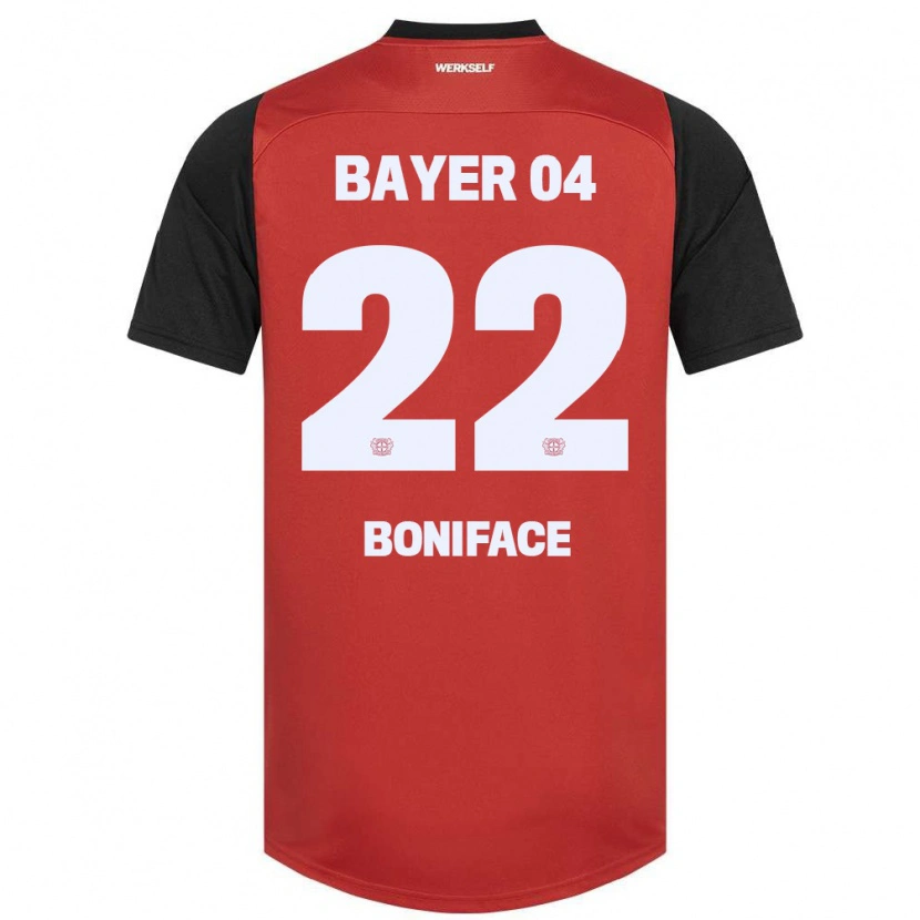 Danxen Män Victor Boniface #22 Röd Svart Hemmatröja Matchtröjor 2024/25 Tröjor T-Tröja