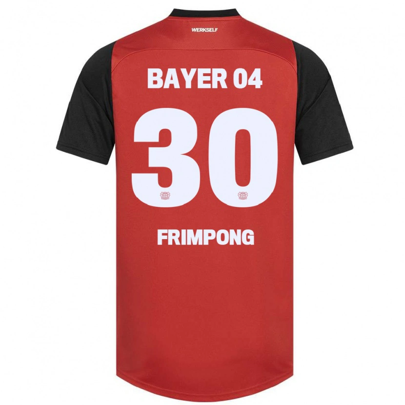 Danxen Män Jeremie Frimpong #30 Röd Svart Hemmatröja Matchtröjor 2024/25 Tröjor T-Tröja