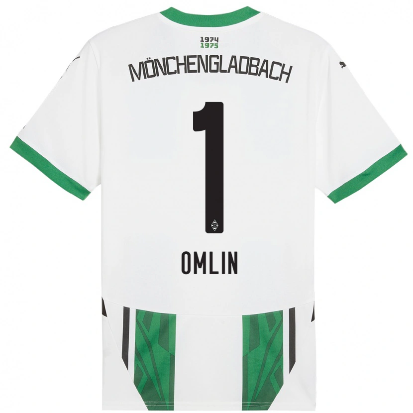 Danxen Män Jonas Omlin #1 Vit Grön Hemmatröja Matchtröjor 2024/25 Tröjor T-Tröja