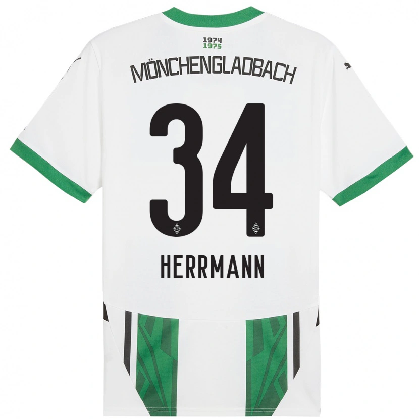 Danxen Män Charles Herrmann #34 Vit Grön Hemmatröja Matchtröjor 2024/25 Tröjor T-Tröja