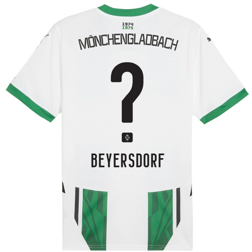 Danxen Män Chris Beyersdorf #0 Vit Grön Hemmatröja Matchtröjor 2024/25 Tröjor T-Tröja